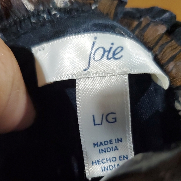 Joie Midnight Blue and Cream Patterned Midi Dress - Picture 2 of 7